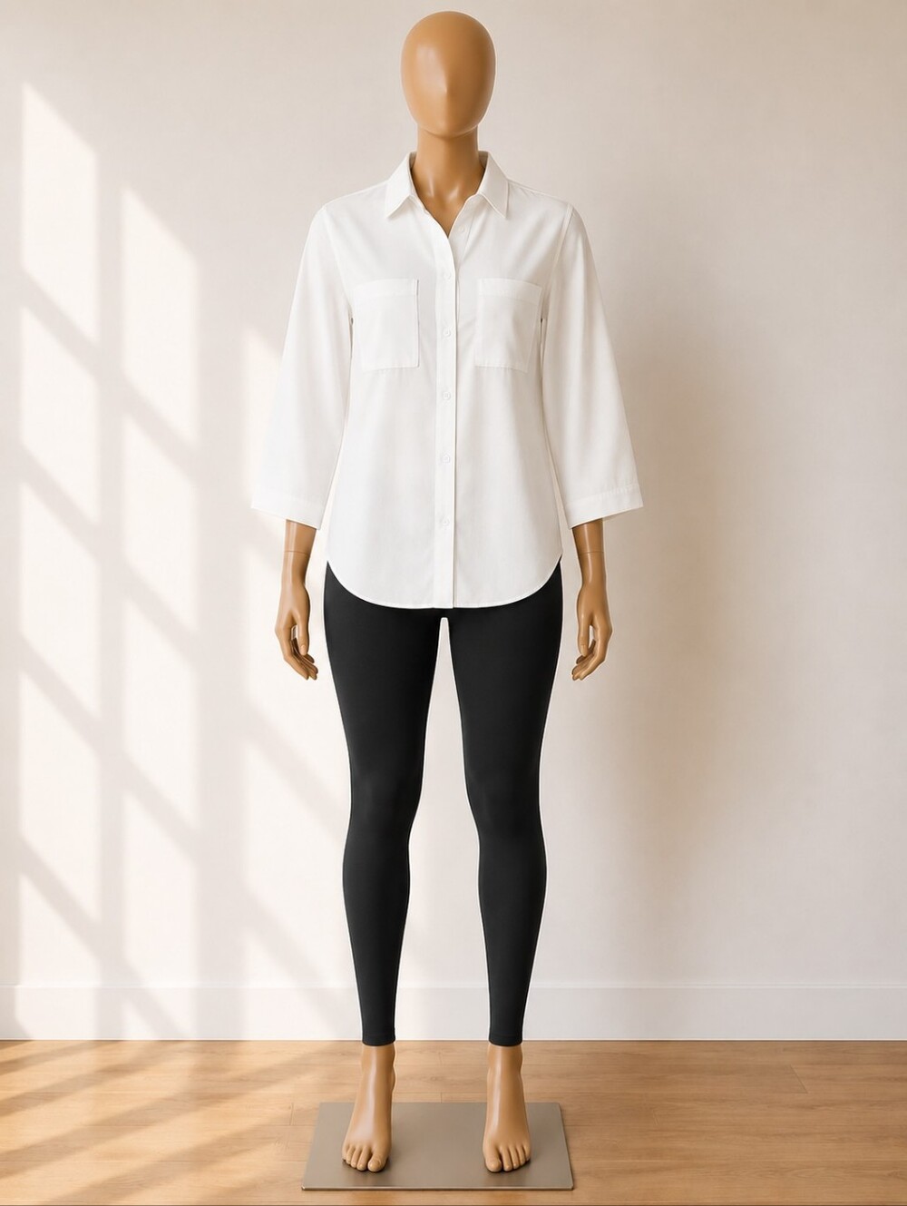 Classic White Button-Front Shirt